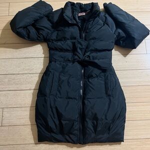 Juicy Couture Long Puffer Jacket Girls Size 14 Black